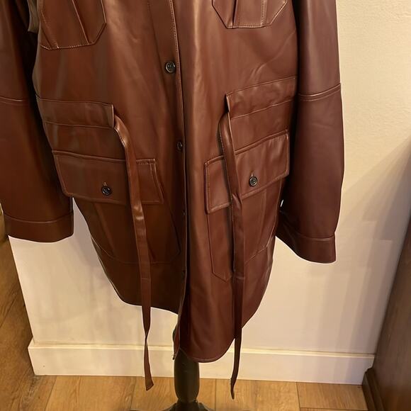 NWOT Marissa Webb x RTR Faux Leather Shacket – Modern Edge Meets Timeless Cool - Picture 8 of 10